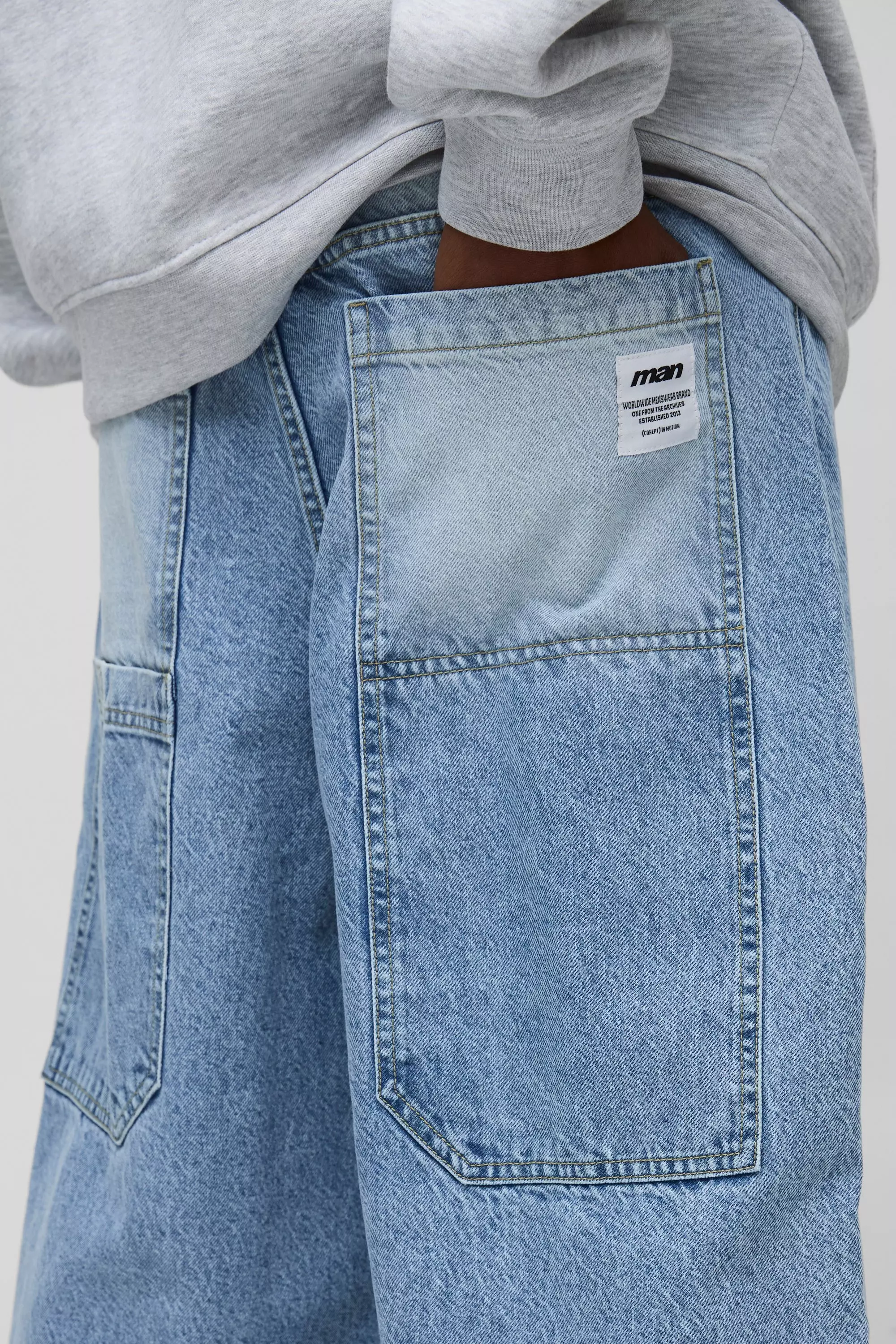 【YOURNUS】Caps Washing Parachute Denim Pants Denim Daze Drawstring Cargo Parachute Pants